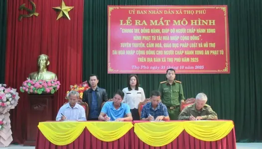 PHÚ THỌ: Xã Thọ Phú ra mắt mô hình “Chung tay, đồng hành, giúp đỡ người chấp hành xong hình phạt tù tái hòa nhập cộng đồng”; Tuyên truyền, cảm hoá, giáo dục pháp luật và hỗ trợ tái hoà nhập cộng đồng cho người chấp hành xong án phạt tù trên địa bàn xã năm 2025