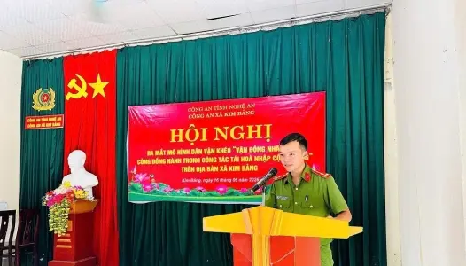NGHỆ AN: Công an xã Kim Bảng ra mắt mô hình dân vận khéo "Vận động nhân dân cùng đồng hành trong công tác tái hòa nhập cộng đồng"