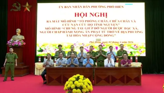 HƯNG YÊN: Phát huy sức mạnh nhân dân trong bảo đảm an ninh, trật tự tại cơ sở, ra mắt mô hình “Tổ phòng cháy, chữa cháy và cứu nạn cứu hộ tình nguyện”; “Chung tay giúp đỡ người được đặc xá, người chấp hành xong án phạt tù trở về địa phương tái hòa nhập cộng đồng”