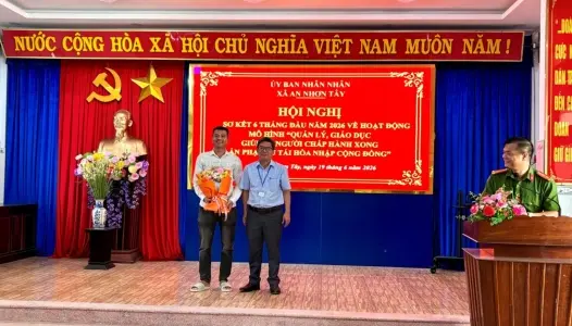 GIA LAI: UBND xã An Nhơn Tây tổ chức sơ kết 06 tháng đầu năm 2026 mô hình “Quản lý, giáo dục giúp đỡ người chấp hành xong án phạt tù tái hòa nhập cộng đồng”