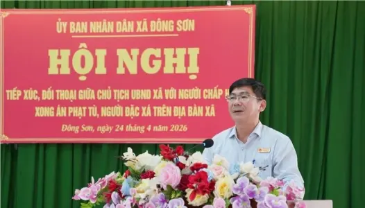 QUẢNG NGÃI: Đông Sơn tổ chức Hội nghị tiếp xúc, đối thoại với người chấp hành xong án phạt tù